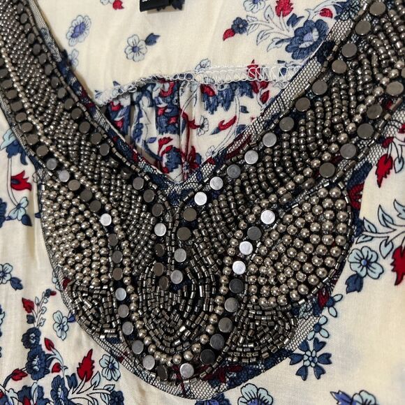 La Moda Tropical Cover Up Caftan Garden Midi Dress Embellishments L / XL - Picture 6 of 16